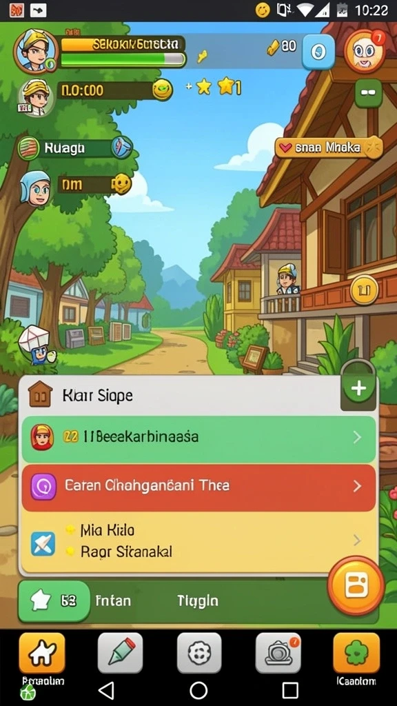 Ilustrasi level yang menakjubkan dan berwarna.