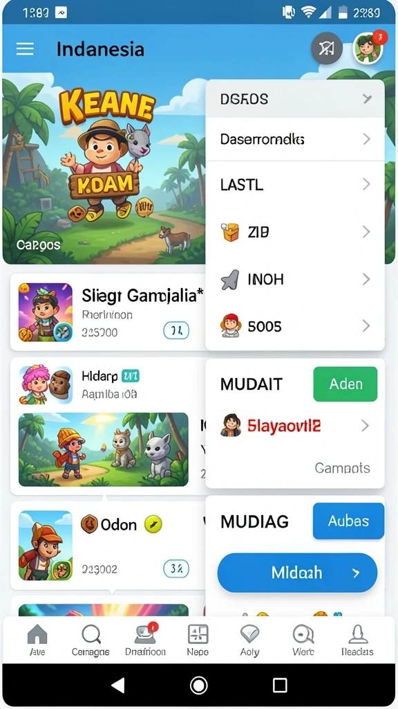 Interaksi sosial antar pemain di dalam aplikasi.