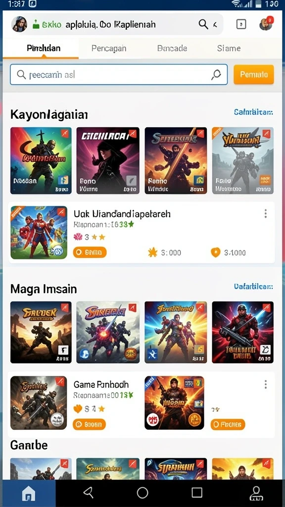 Tampilan grafis yang menarik dan penuh warna.